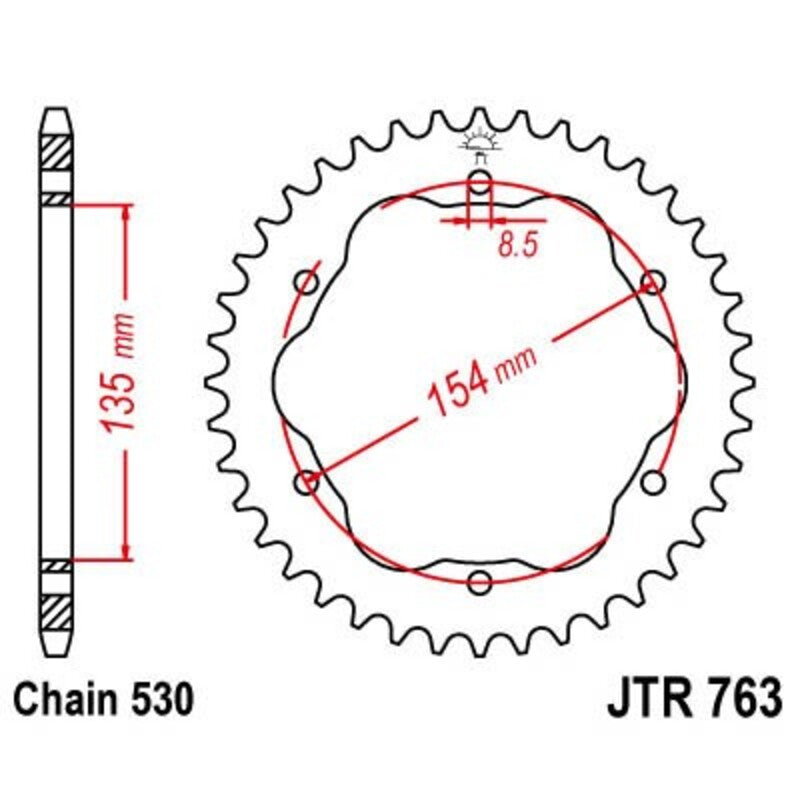 Corona JT 763 con 40 dientes JT SPROCKETS JTR763.40