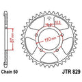Corona JT 829 de zinc negro con 45 dientes JT SPROCKETS JTR829.45ZBK