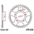 Corona JT 830 de acero con 46 dientes JT SPROCKETS JTR830.46