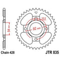 Corona JT SPROCKETS acero estándar 835 - Paso 428 JT SPROCKETS JTR835.46