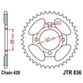 Corona JT 836 de acero con 39 dientes JT SPROCKETS JTR836.39