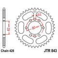 Corona JT 843 de acero con 48 dientes JT SPROCKETS JTR843.48