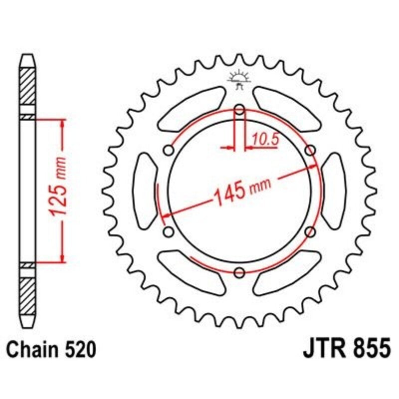 Corona JT 855 de zinc negro con 48 dientes JT SPROCKETS JTR855.48ZBK
