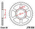 Corona JT SPROCKETS acero estándar 856 - Paso 530 JT SPROCKETS JTR856.45