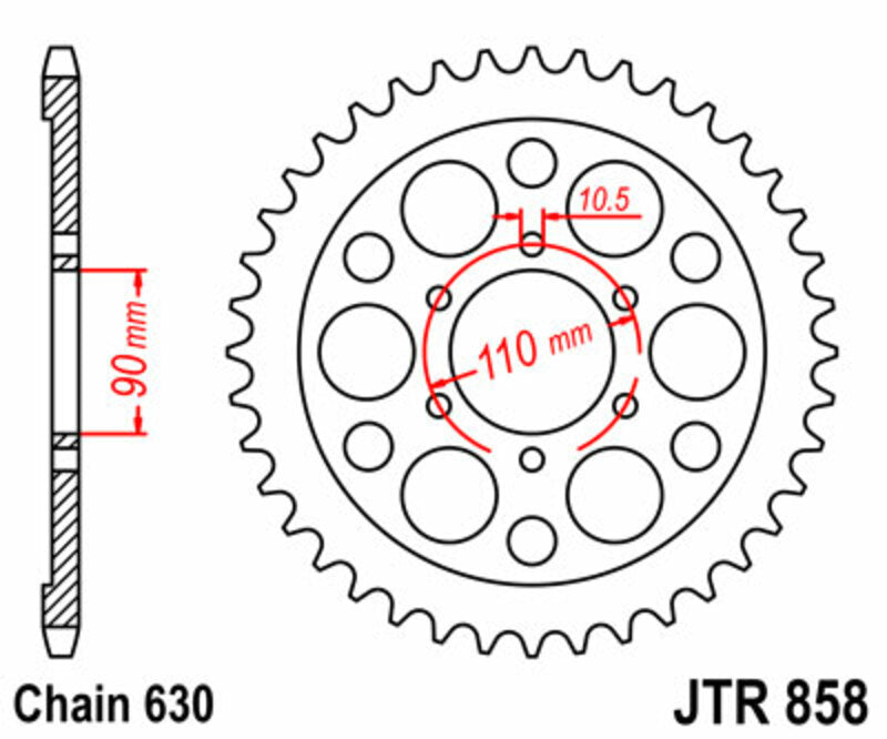 Corona JT 858 de acero con 35 dientes JT SPROCKETS JTR858.35