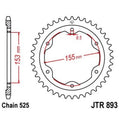 Corona JT 893 de zinc negro con 38 dientes JT SPROCKETS JTR893.38ZBK