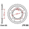 Corona JT 898 de zinc negro con 41 dientes JT SPROCKETS JTR898.41ZBK