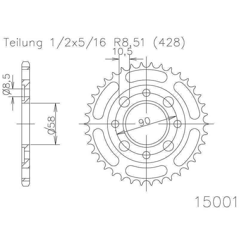 Corona ESJOT Acero 50-15001 36 dientes ESJOT 50-15001-36