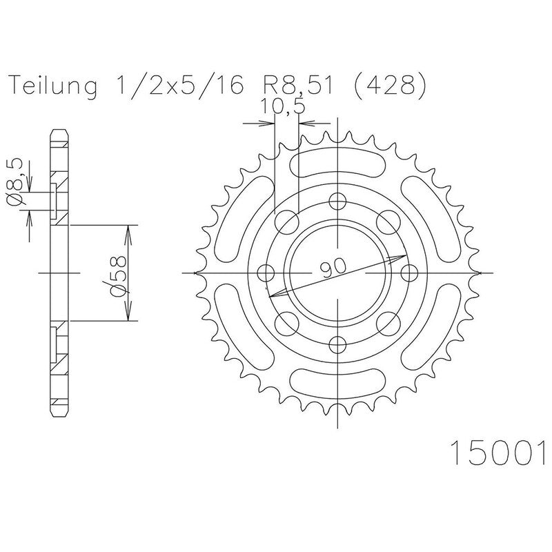 Corona ESJOT Acero 50-15001 41 dientes ESJOT 50-15001-41