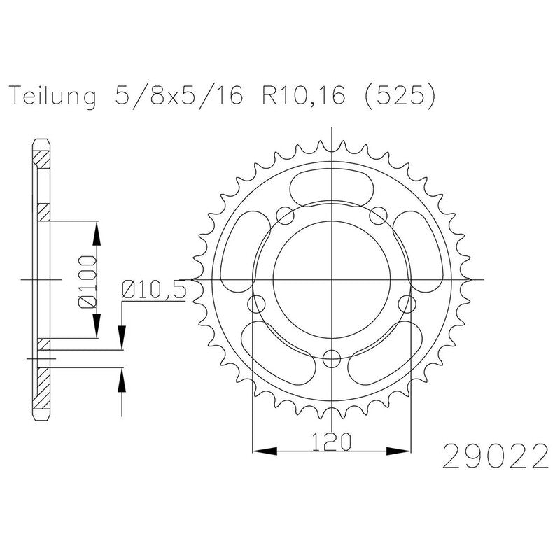 Corona ESJOT Acero 50-29022 43 dientes ESJOT 50-29022-43