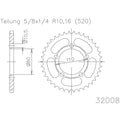 Corona ESJOT Acero 50-32008 36 dientes ESJOT 50-32008-36