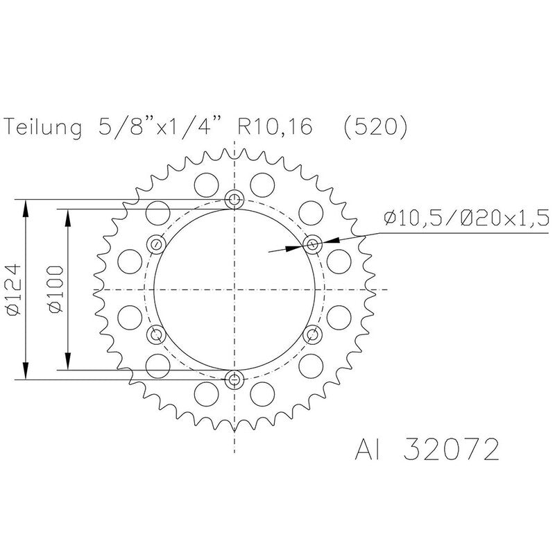Corona ESJOT Acero 50-32072 42 dientes ESJOT 50-32072-42