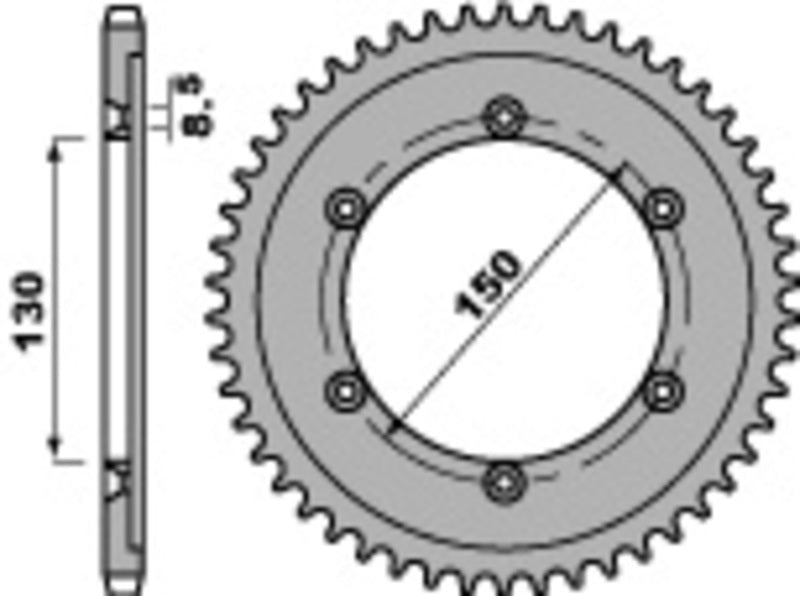 Corona PBR acero 51 dientes paso 428 Honda XLR 125 PBR 4374.51.C45