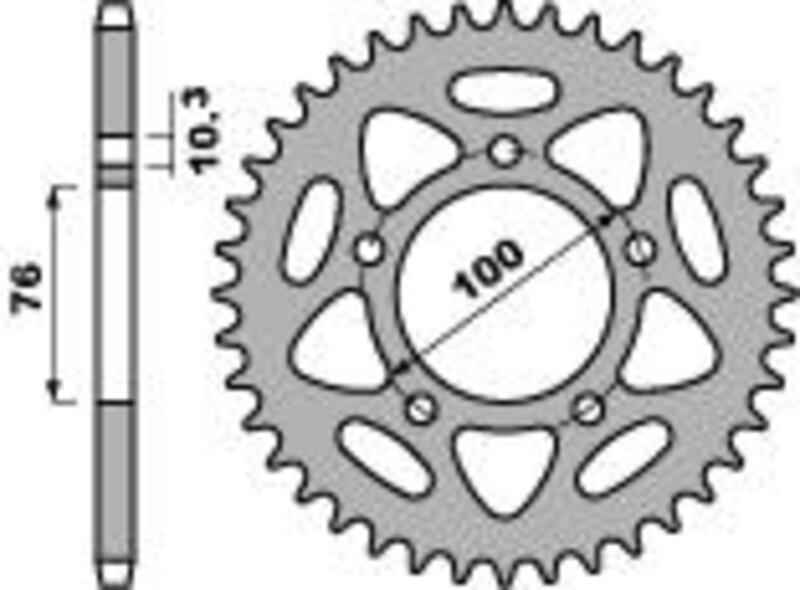Corona PBR aluminio ultraligero 4456 - Paso 525 PBR 4456.36.L
