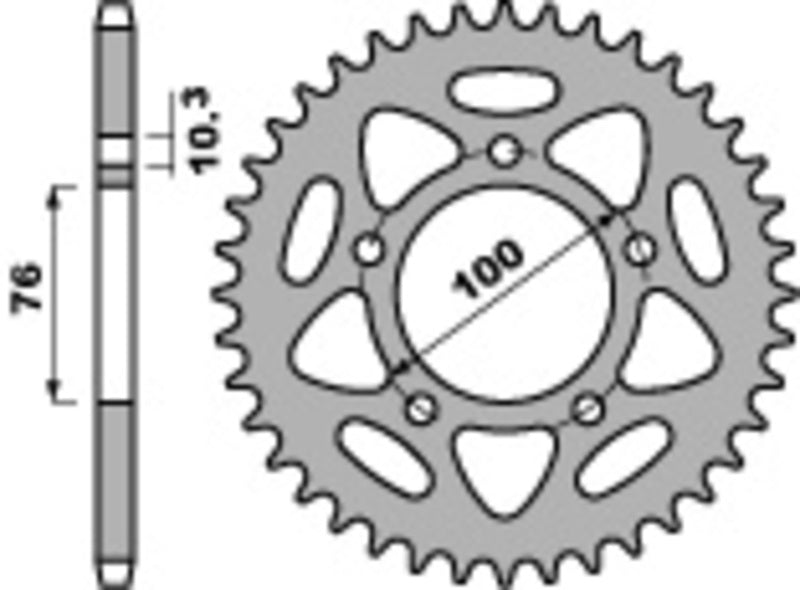 Corona PBR aluminio ultraligero 4456 - Paso 525 PBR 4456.42.L