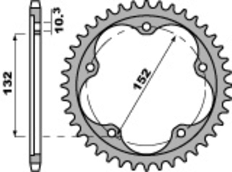 Corona PBR acero 43 dientes paso 525 MV F4 Brutale PBR 4460.43.LD