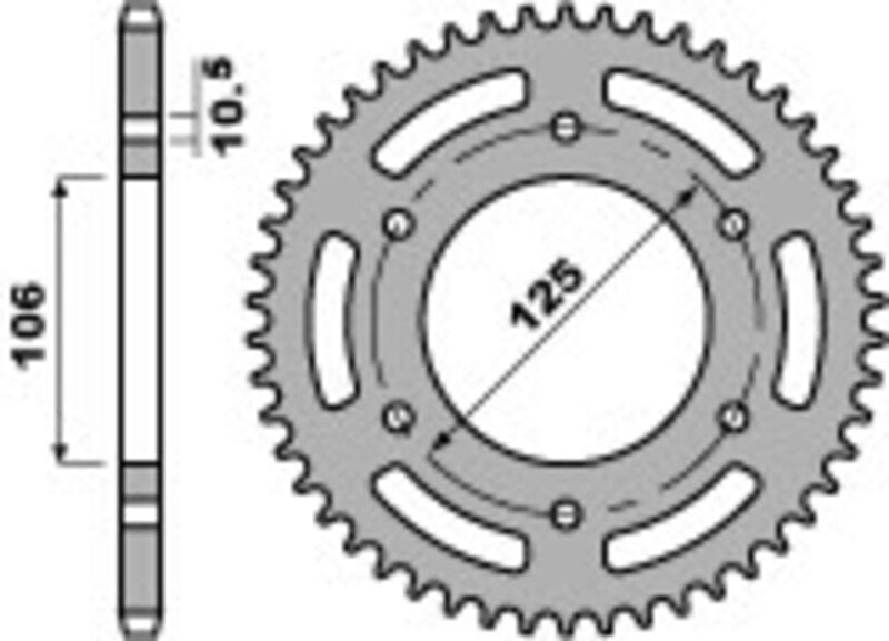 Corona PBR 48 dientes aluminio paso 520 Triumph Daytona 675 PBR 4530.48.LD