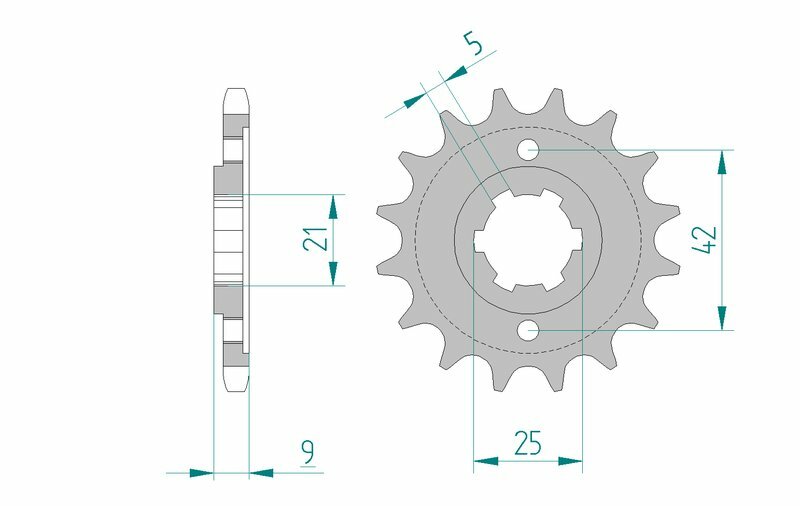 Piñón AFAM acero estándar 21304 - Paso 428 AFAM 21304-17