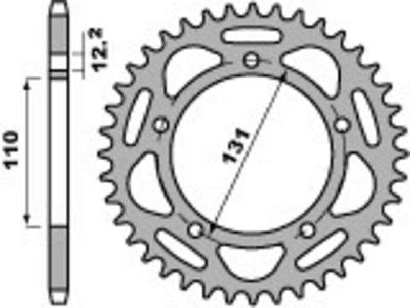 Corona PBR Racing aluminio ultraligero anodizado 4586 - Paso 520 PBR 4586.42.LD
