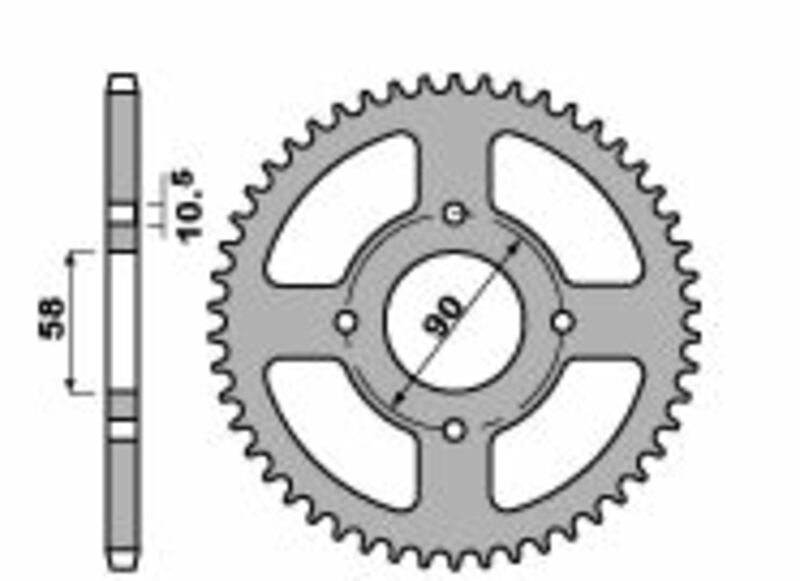 Corona PBR acero 45 dientes paso 520 KTM 125  Duke PBR 4668.45.C45