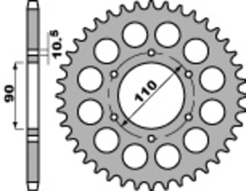 Corona PBR acero 33 dientes paso 530 Yamaha XS650 PBR 850.33.C45