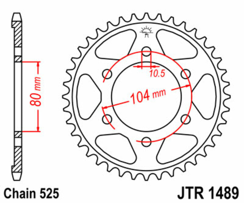 Corona JT 1489 de acero con 41 dientes JT SPROCKETS JTR1489.41