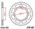 Corona JT SPROCKETS acero estándar 487 - Paso 520 JT SPROCKETS JTR487.46