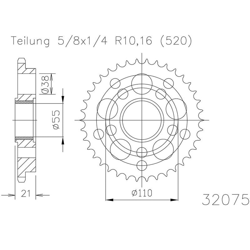 Corona ESJOT Acero 50-32075 40 dientes ESJOT 50-32075-40