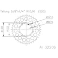 Corona ESJOT Aluminio 51-32206-46 dientes ESJOT 51-32206-46