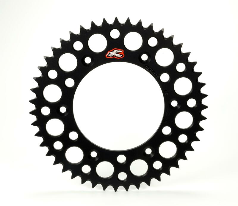 Corona RENTHAL aluminio ultraligera autolimpiable 150U - Paso 520 RENTHAL 150U-520-47GBBK