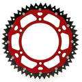 Corona ART doble compuesto (aluminio/acero) ultraligera autolimpiable - 51 dientes, paso 520, Roja ART ART-808-51-RED
