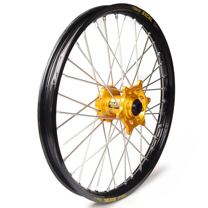 Rueda completa Haan Wheels aro negro 17-2,50 buje oro 1 13049/3/2 HAAN WHEELS 1 13049/3/2