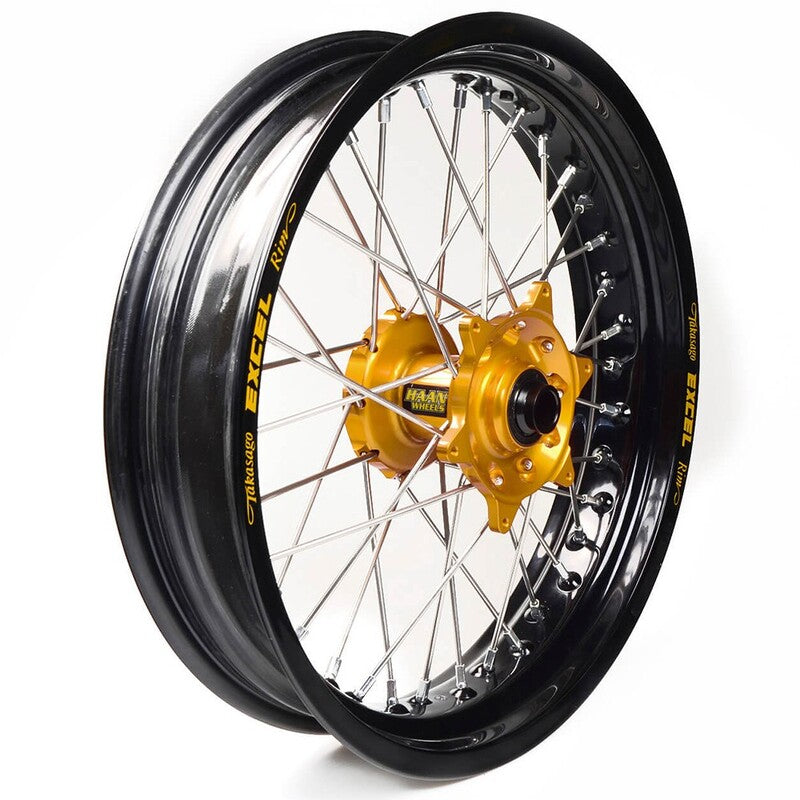 Rueda completa Haan Wheels aro negro 16-3,50 buje oro 1 15150/3/2 HAAN WHEELS 1 15150/3/2
