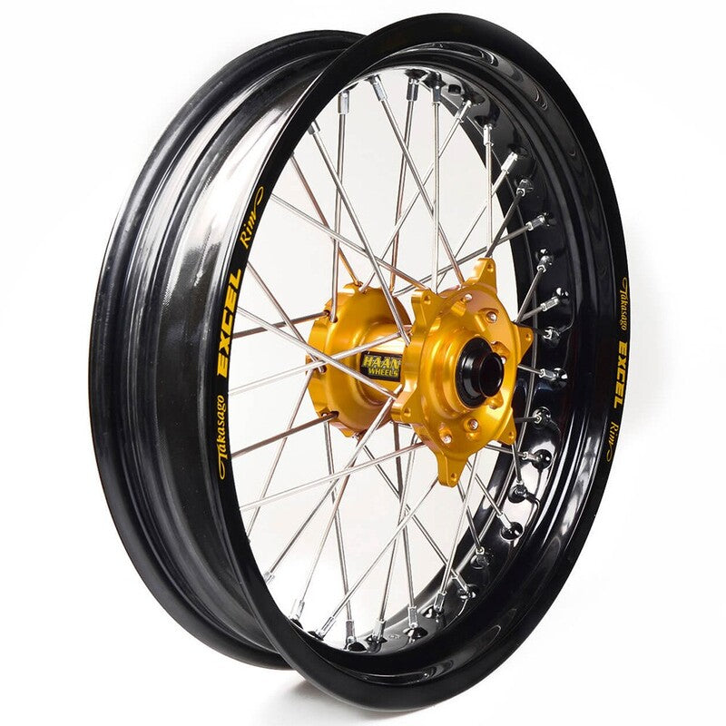 Rueda completa Haan Wheels aro negro 16,5-3,50 buje oro 1 15155/3/2 HAAN WHEELS 1 15155/3/2