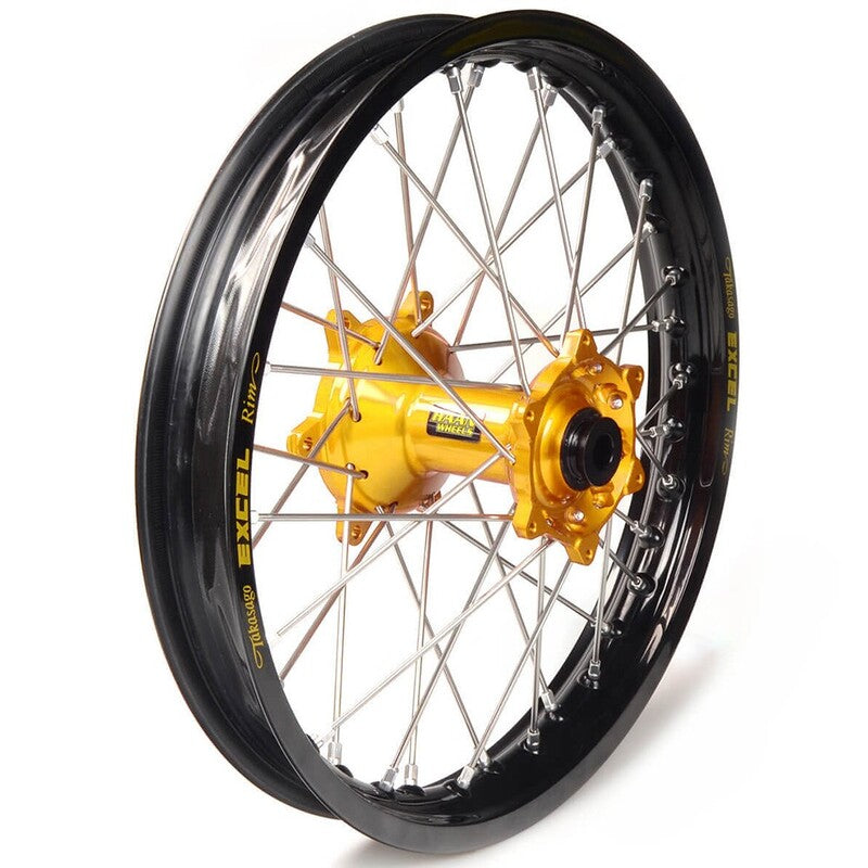 Rueda completa Haan Wheels aro negro 19-1,85 buje oro 1 16015/3/2 HAAN WHEELS 1 16015/3/2