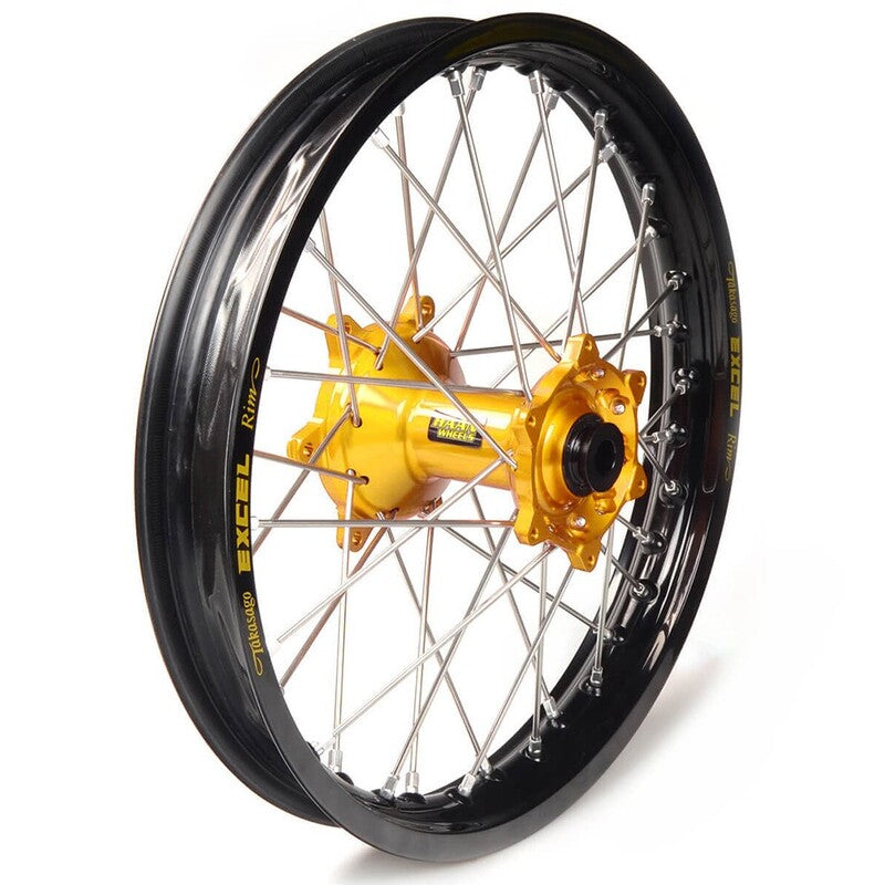 Rueda completa Haan Wheels aro negro 18-2,50 buje oro 1 16213/3/2 HAAN WHEELS 1 16213/3/2