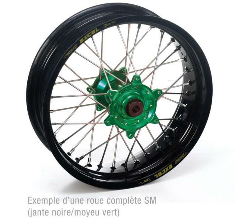 Rueda completa Haan Wheels aro negro 17-4,25 buje verde 1 26007/3/7 HAAN WHEELS 126007/3/7