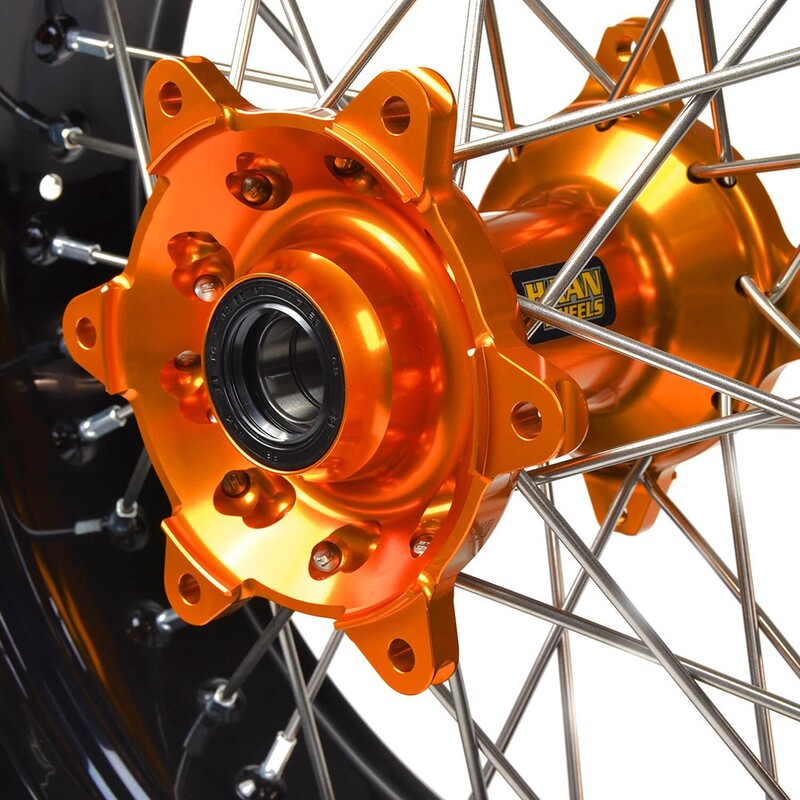 Rueda completa Haan Wheels aro negro 17-5,50 buje naranja 1 36310/3/10 HAAN WHEELS 1 36310/3/10