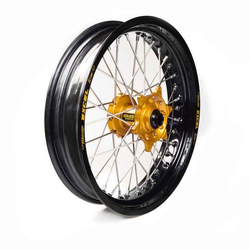 Rueda completa Haan Wheels aro negro 17-3,50 buje oro 1 45006/3/2 HAAN WHEELS 1 45006/3/2