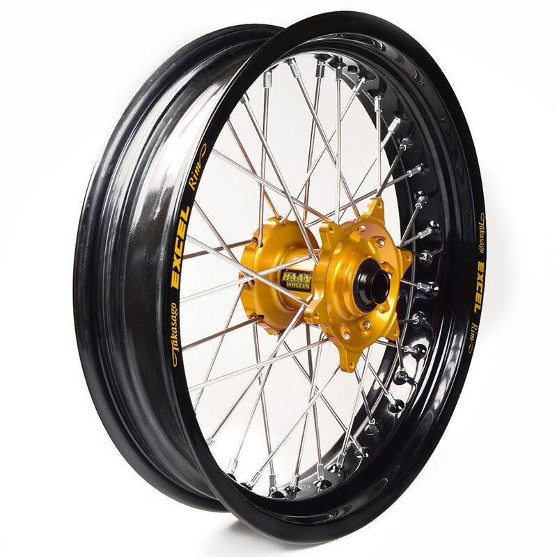 Rueda completa Haan Wheels aro negro 16,5-3,50 buje oro 1 55155/3/2 HAAN WHEELS 1 55155/3/2