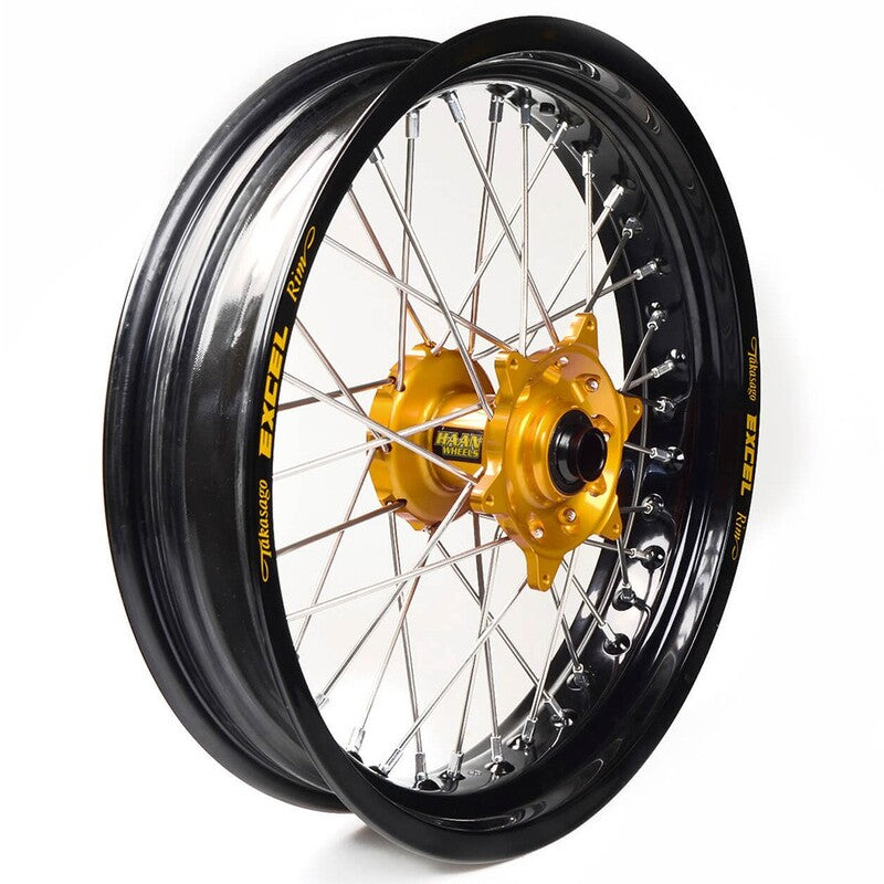 Rueda completa Haan Wheels aro negro 16-3,50 buje oro 1 105050/3/2 HAAN WHEELS 1 105050/3/2