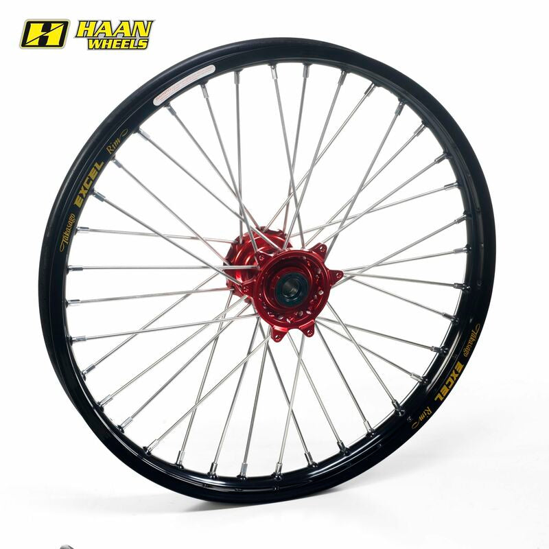 Rueda tubeless completa Haan Wheels 17-3.50 aro negro buje rojo HAAN WHEELS 115006/3/6/T