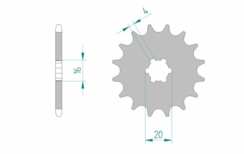 Piñón AFAM acero autolimpiable 30100 - Paso 520 AFAM 30100+14