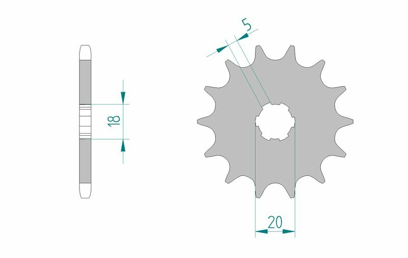 Piñón AFAM acero estándar 94305 - Paso 520 AFAM 94305-12
