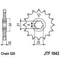 Piñon JT 1043 de acero con 14 dientes JT SPROCKETS JTF1043.14