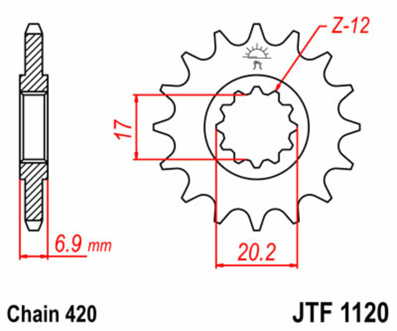 JT SPROCKETS Steel Standard Front Sprocket 1120 - 420 JT SPROCKETS JTF1120.10