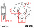 Piñón JT SPROCKETS acero estándar 1298 - Paso 428 JT SPROCKETS JTF1298.17