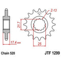 Piñon JT 1299 de acero con 14 dientes JT SPROCKETS JTF1299.14