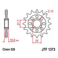 Piñón JT 1373  de acero con 16 dientes JT SPROCKETS JTF1373.16