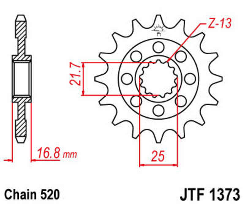 Piñón JT SPROCKETS acero estándar 1373 - Paso 520 JT SPROCKETS JTF1373.17